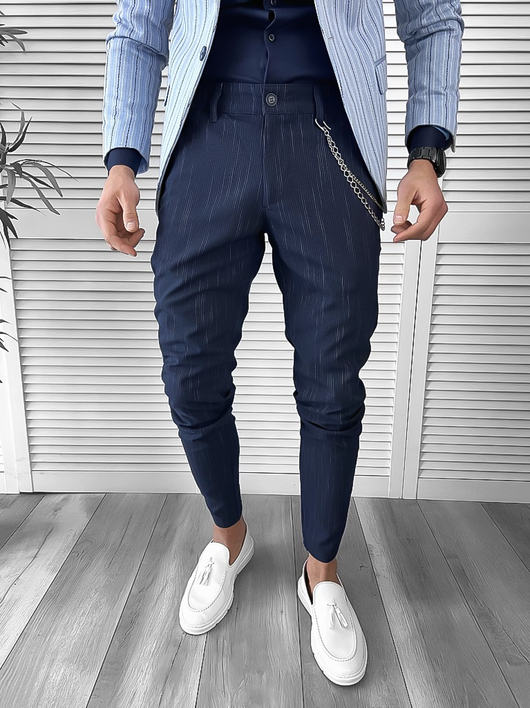 Pantaloni Eleganți Bărbați Bleumarin | Office