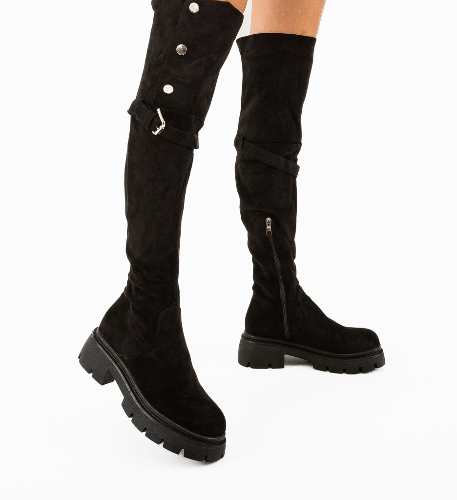 Cizme Dama Berdelo Negre | Stil Modern - imagine 4