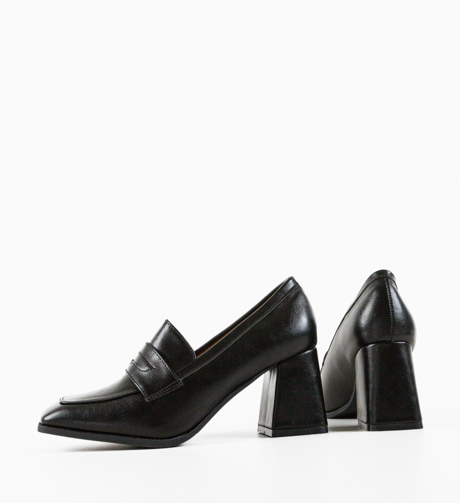 Pantofi Salas Negri Eleganți cu Toc - imagine 9