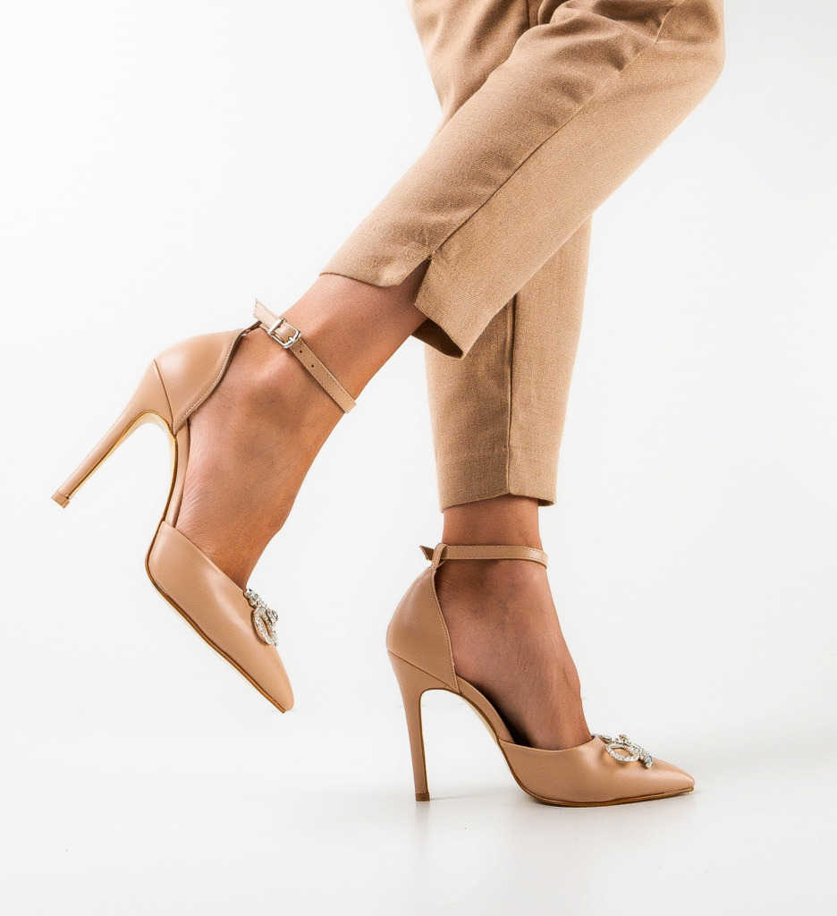 Pantofi Dama Alamar Bej | Eleganți - imagine 4