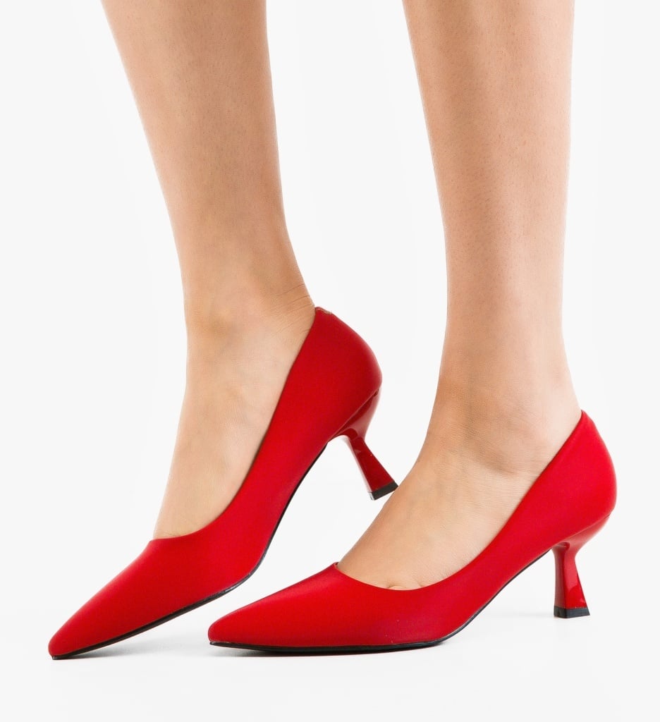 Pantofi cu toc Fyra rosii eleganți