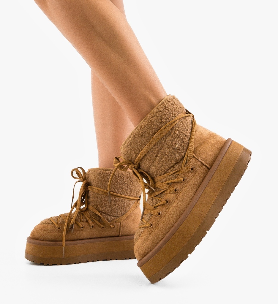 Ghete Dama Safine Camel Elegante și Confortabile - imagine 3