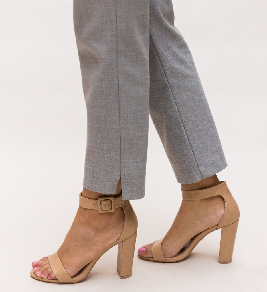 Sandale cu Toc Rowan Bej | Eleganță și Stil - imagine 3