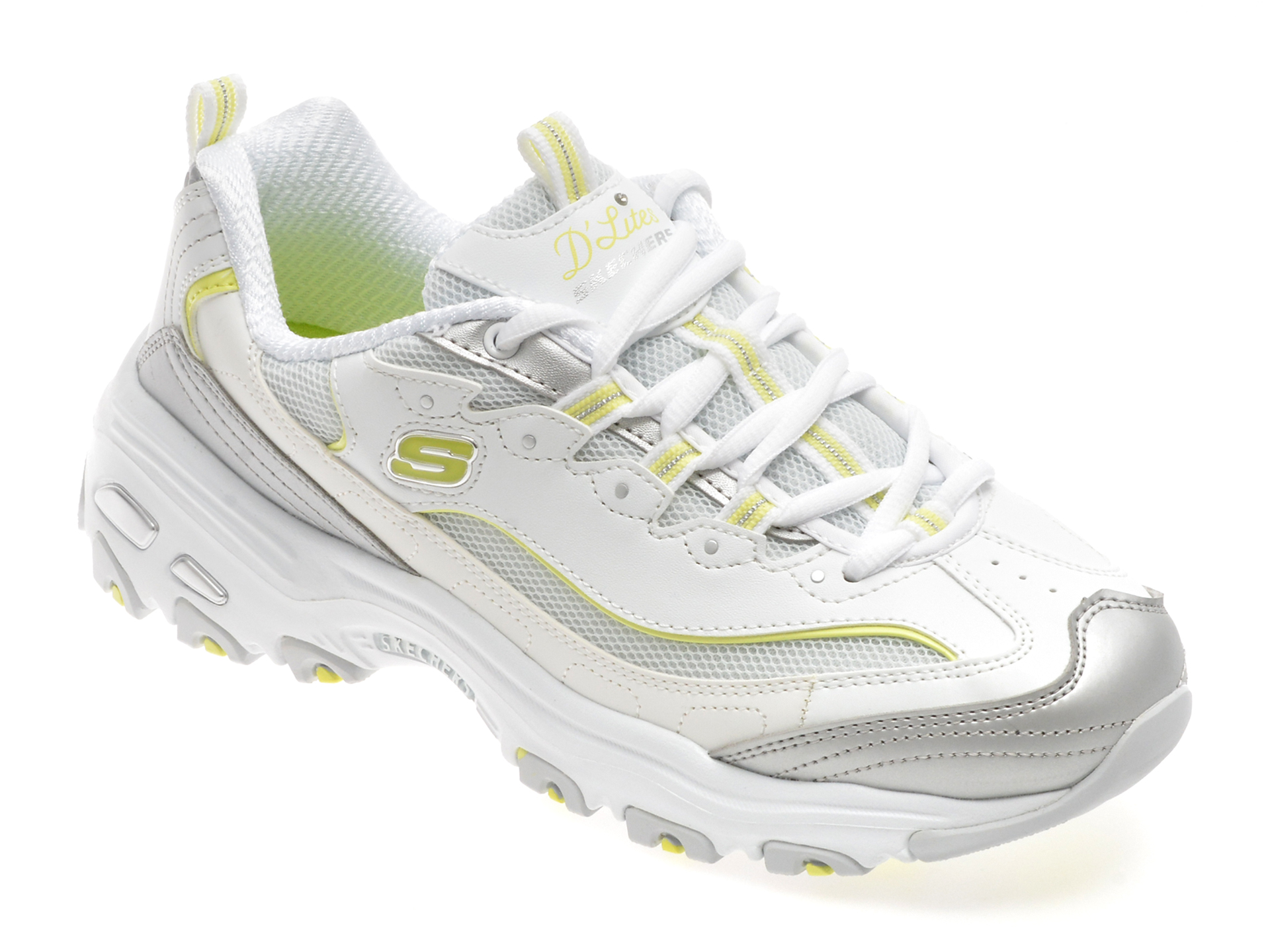 Pantofi Skechers D'LITES Alb, Confort Superior