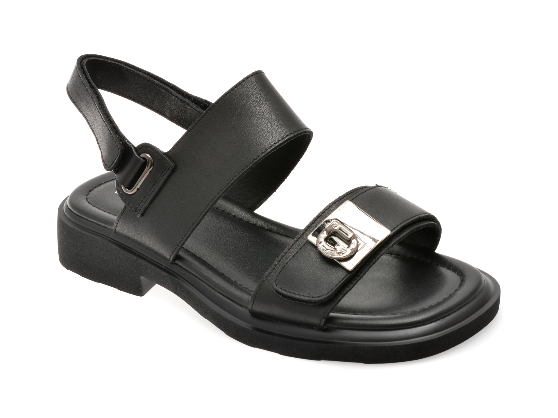 Sandale EPICA Negre Piele Naturală Confort