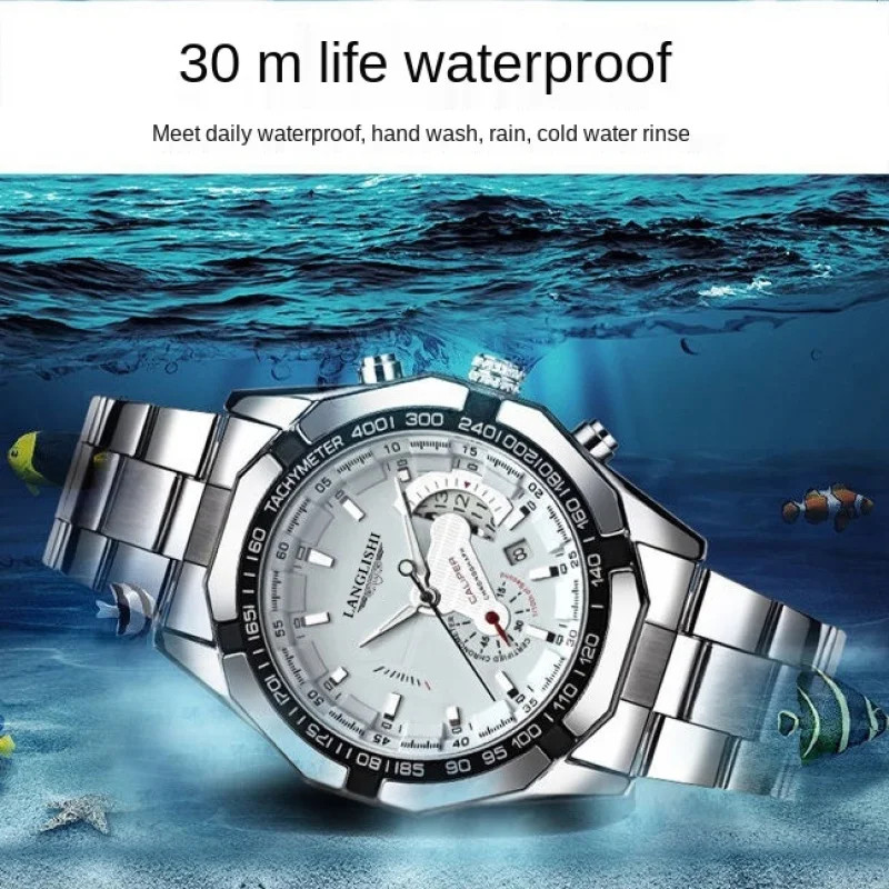 Ceas Barbatesc Langlishi cu Curea de Piele - imagine 2