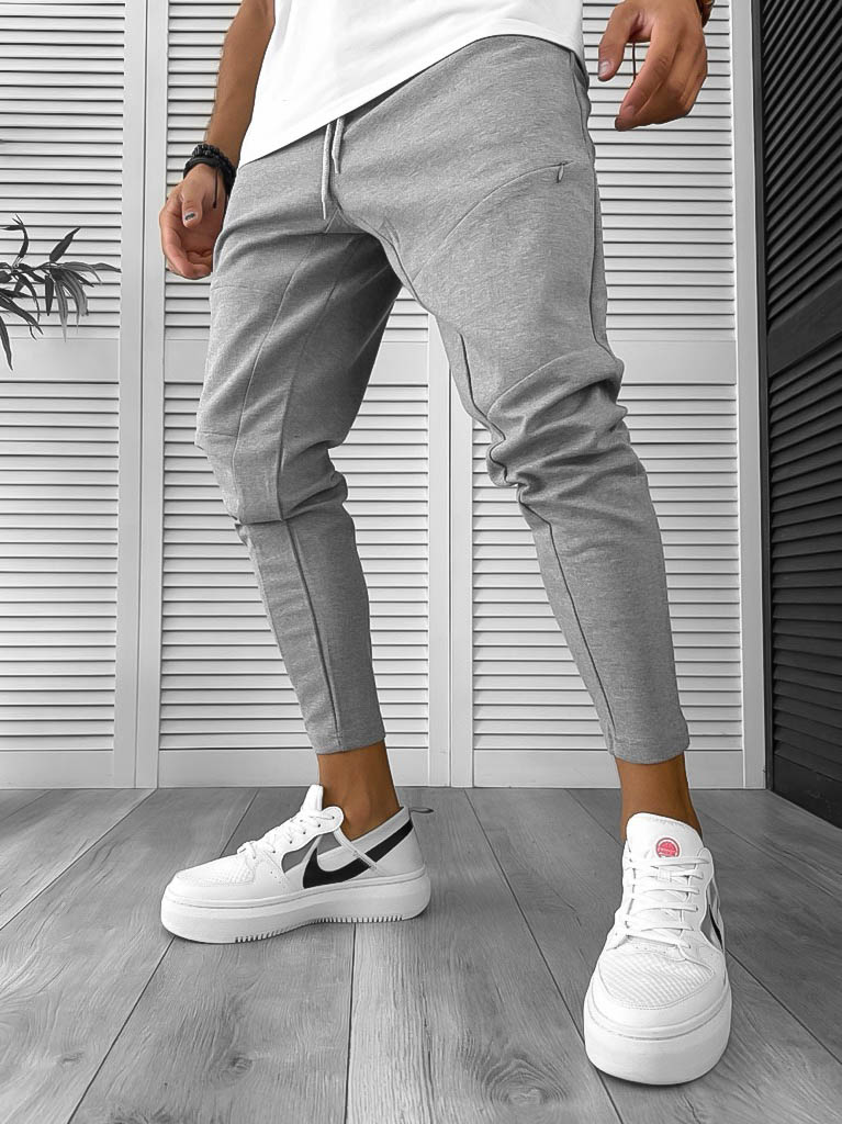 Pantaloni de Trening Gri Conici | Stil si Confort