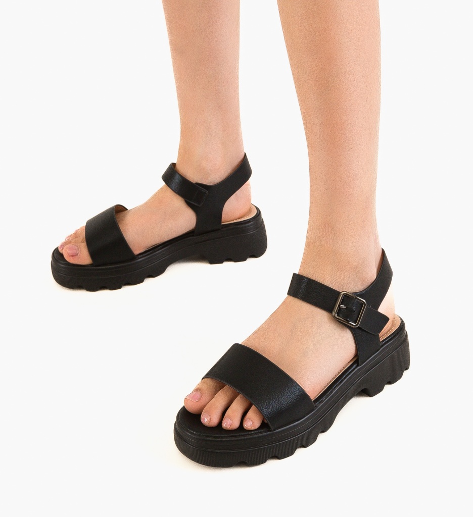 Sandale Dama Hodge Negre | Eleganță & Stil - imagine 2