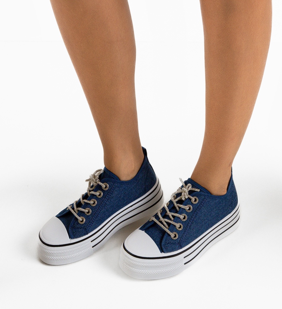 Sneakers Dama Steaia Albastri - Stil Urban Confortabil - imagine 3