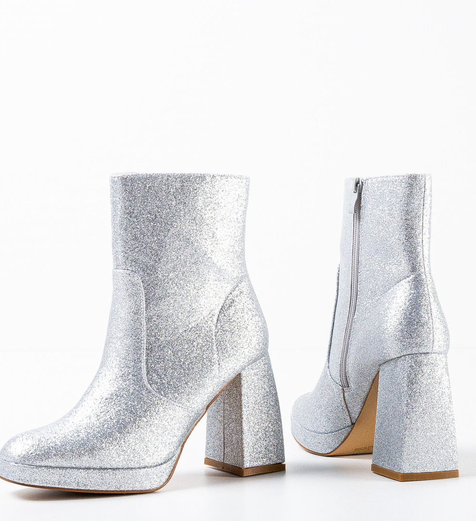 Botine Dama Jazzo Argintii - Eleganta Stil - imagine 6