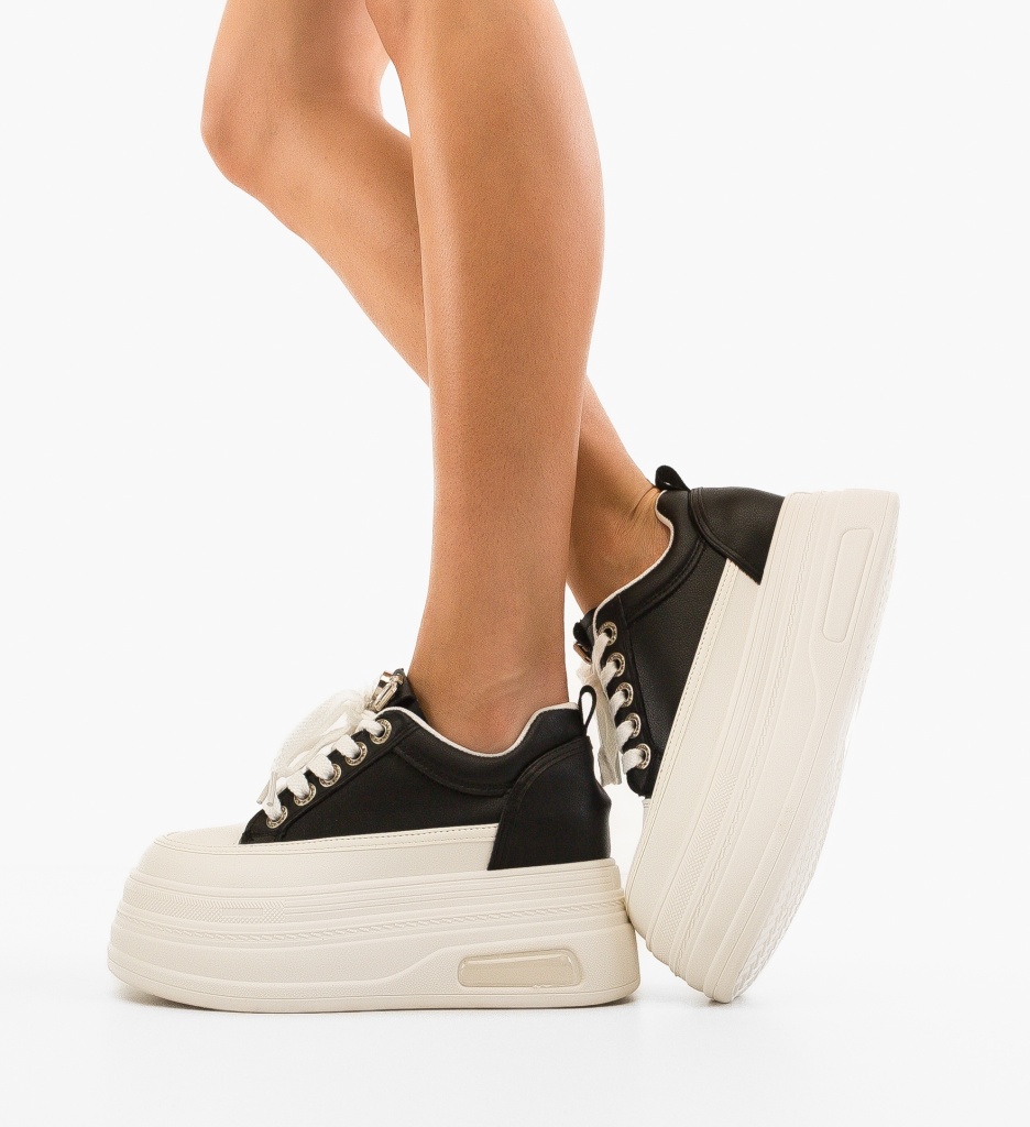 Sneakers Dama Sitre Negri - Confort și Stil - imagine 3