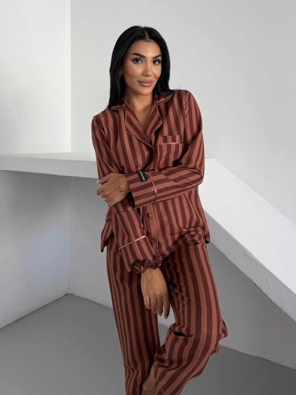 Set Pijama Dama Delis, 2 Piese, Satin Mat - imagine 2