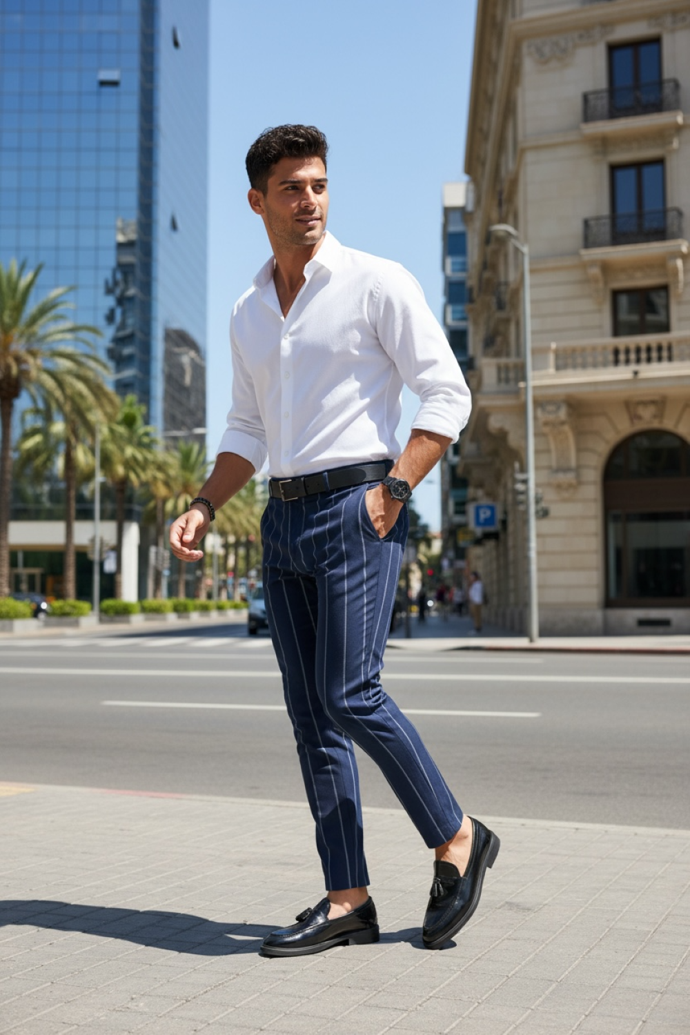 Pantaloni Barbati Eleganti in Dungi | Stil Office - imagine 2