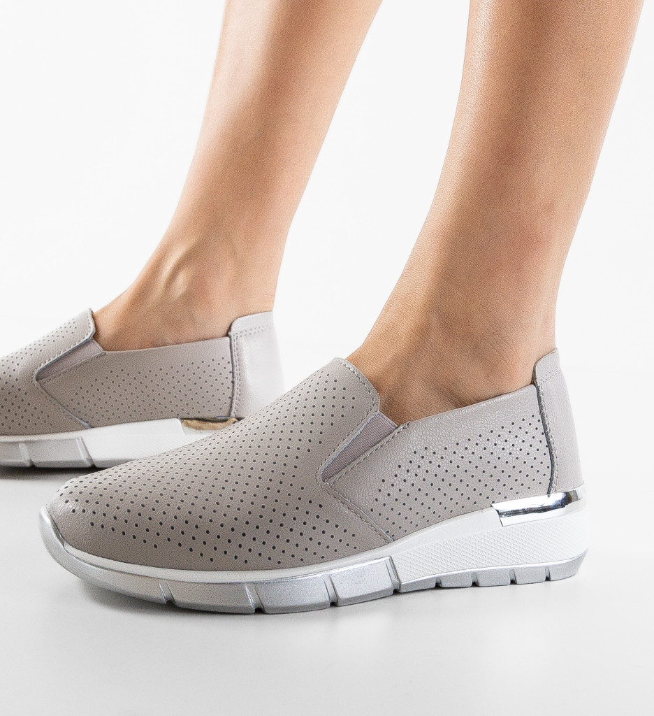 Pantofi Pufine Gri | Confort și Stil Casual - imagine 5
