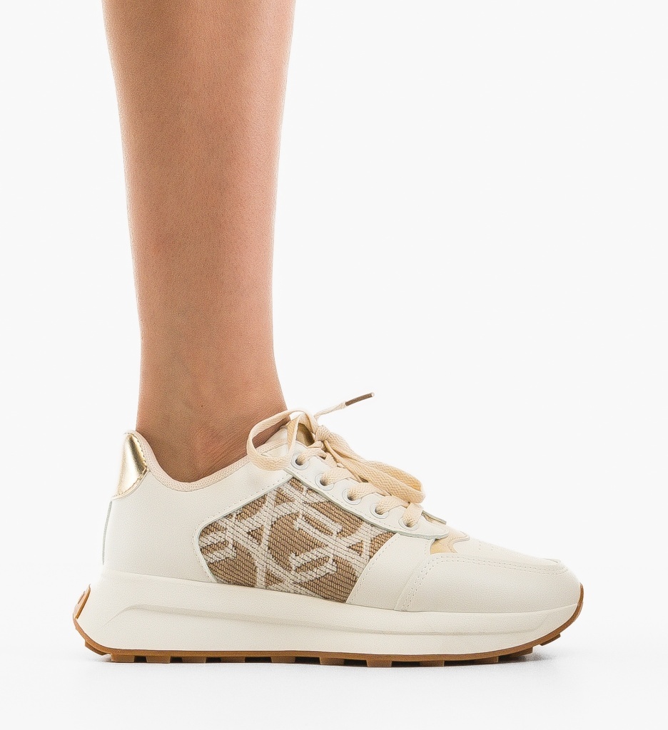 Sneakers Dama Hinav Albi | Confort și Stil Zilnic - imagine 6