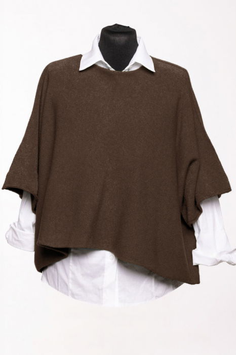 Pulover Versatil Maneca Fluture Maro | Shopika