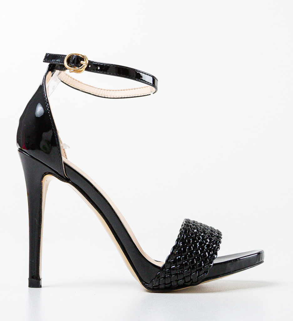 Sandale Dama Dyda Negri cu Toc Elegante - imagine 3