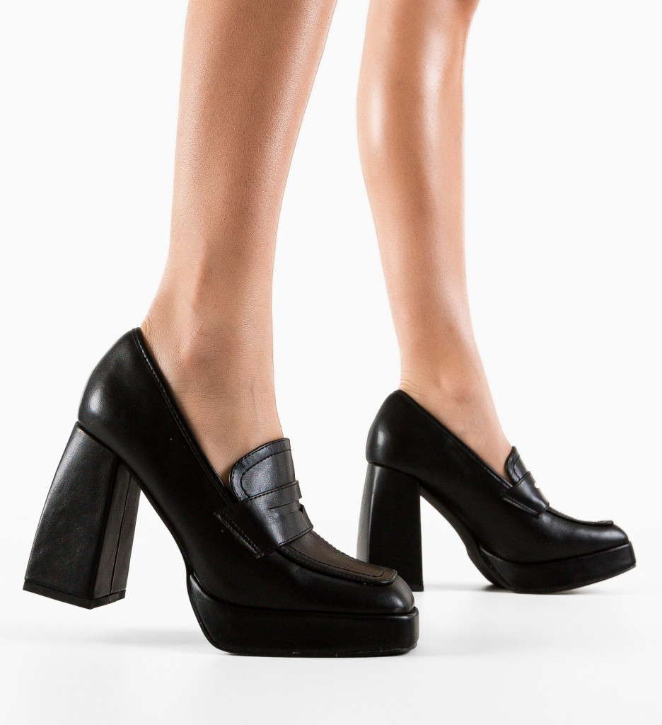 Pantofi Dama Pruit Negri cu Toc Eleganți - imagine 3