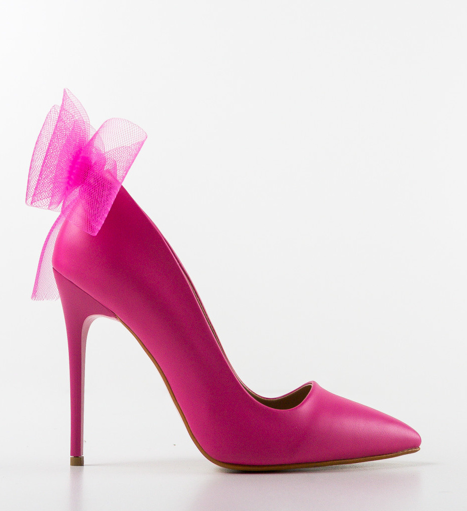 Pantofi Merlyn Fuchsia Eleganți cu Toc - imagine 4