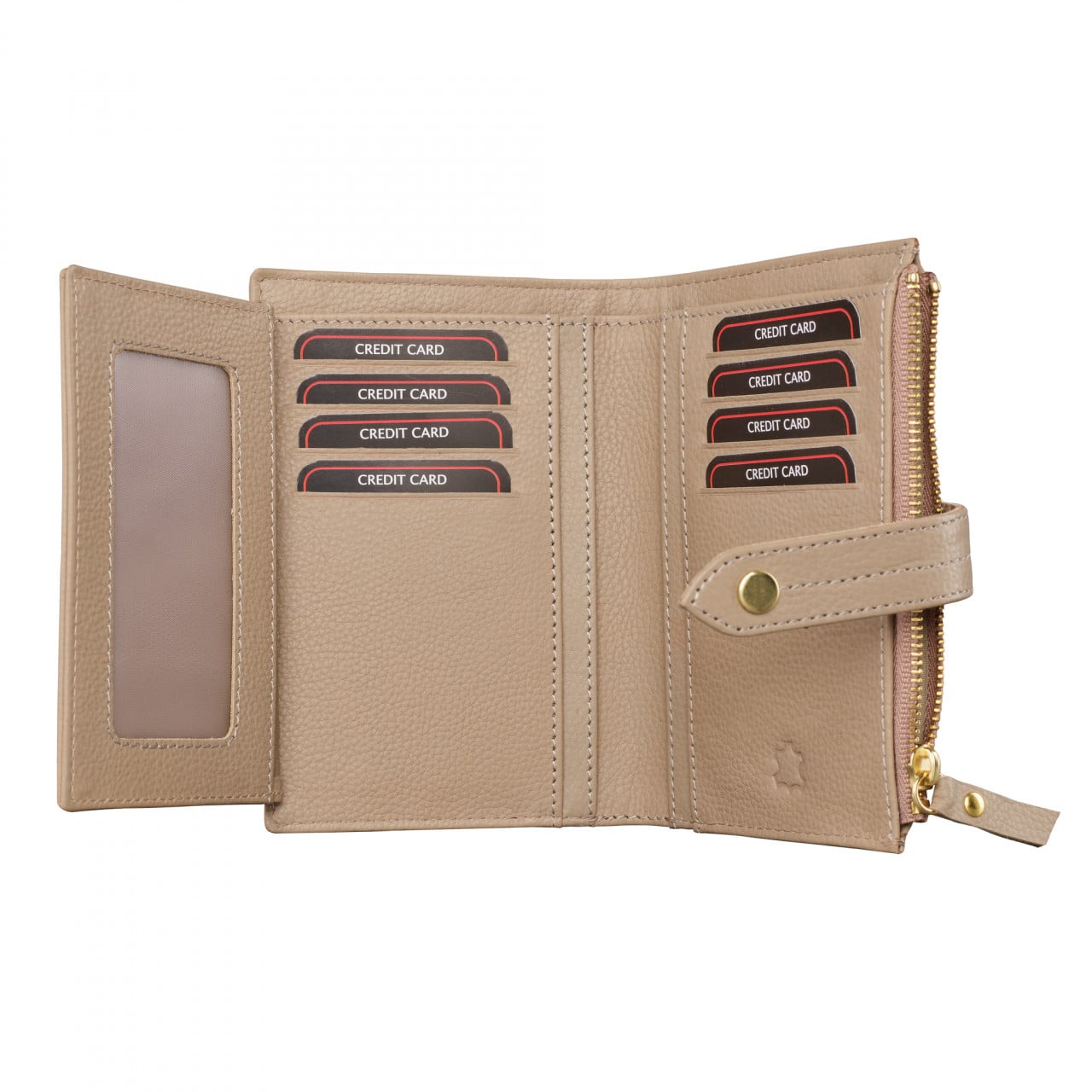 Portofel Delis Leandra Piele Naturală Crem - imagine 3