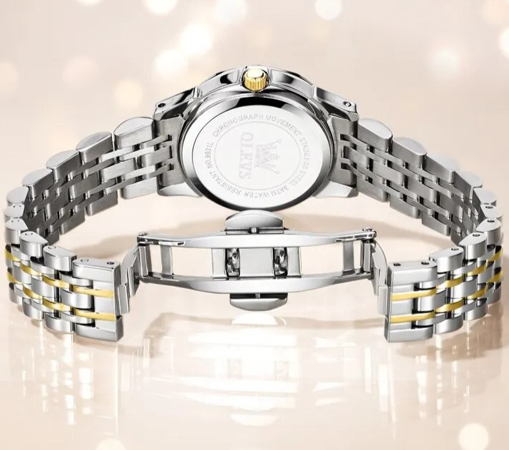 Ceas Dama Olevs CS1572 Argintiu-Auriu - imagine 4