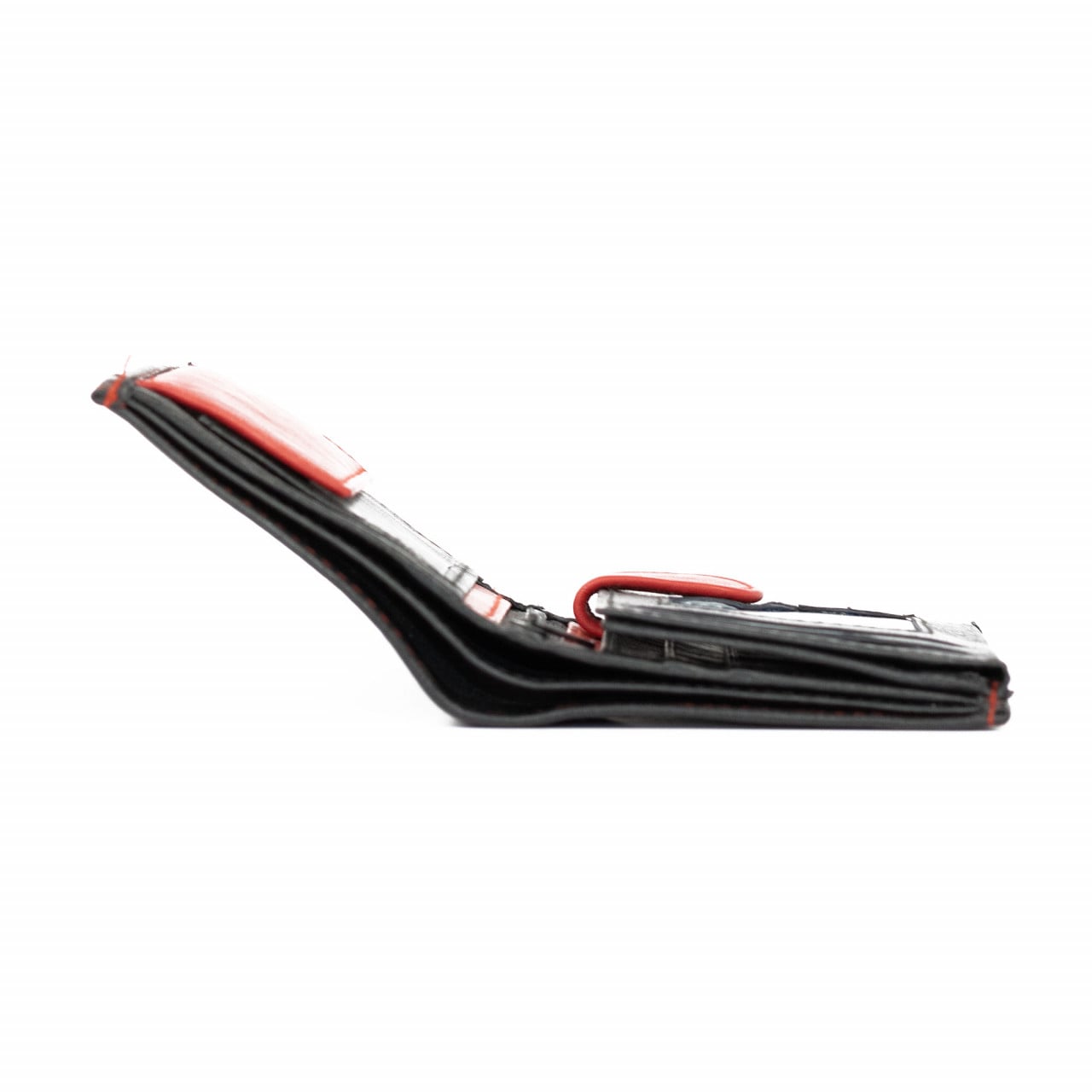 Portofel Landon Piele Naturală Negru-Roșu Delis - imagine 4