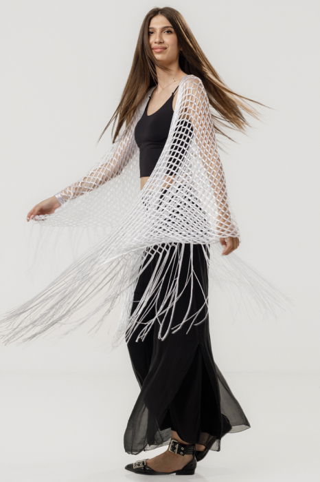 Poncho Shopika cu Fir Argintiu | Look Elegant