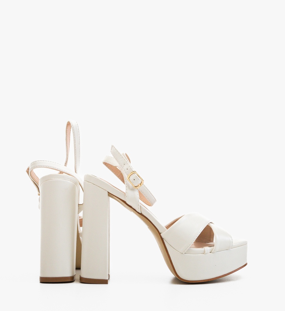 Sandale cu Toc Jessica Albe | Eleganță Maximă - imagine 4