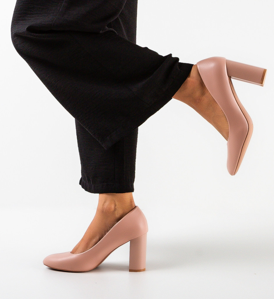 Pantofi Dama Buxton Roz | Toc Elegant - imagine 3