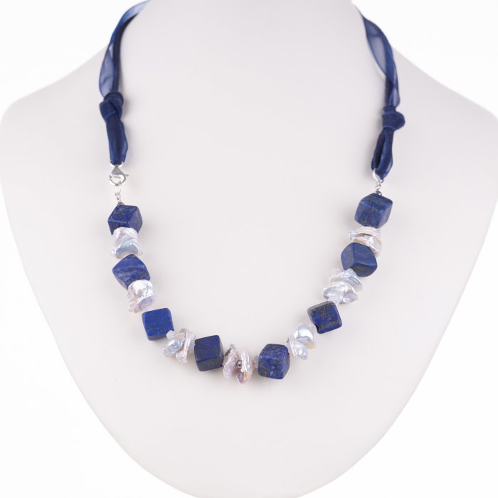 Colier Lapis și Perle Maia Colt | Eleganță Naturală