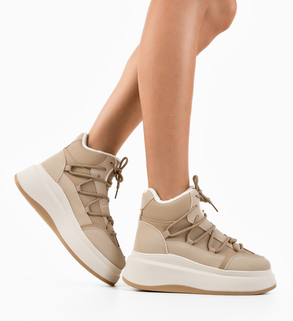 Sneakers Dama Voldus Bej | Confort & Stil - imagine 2
