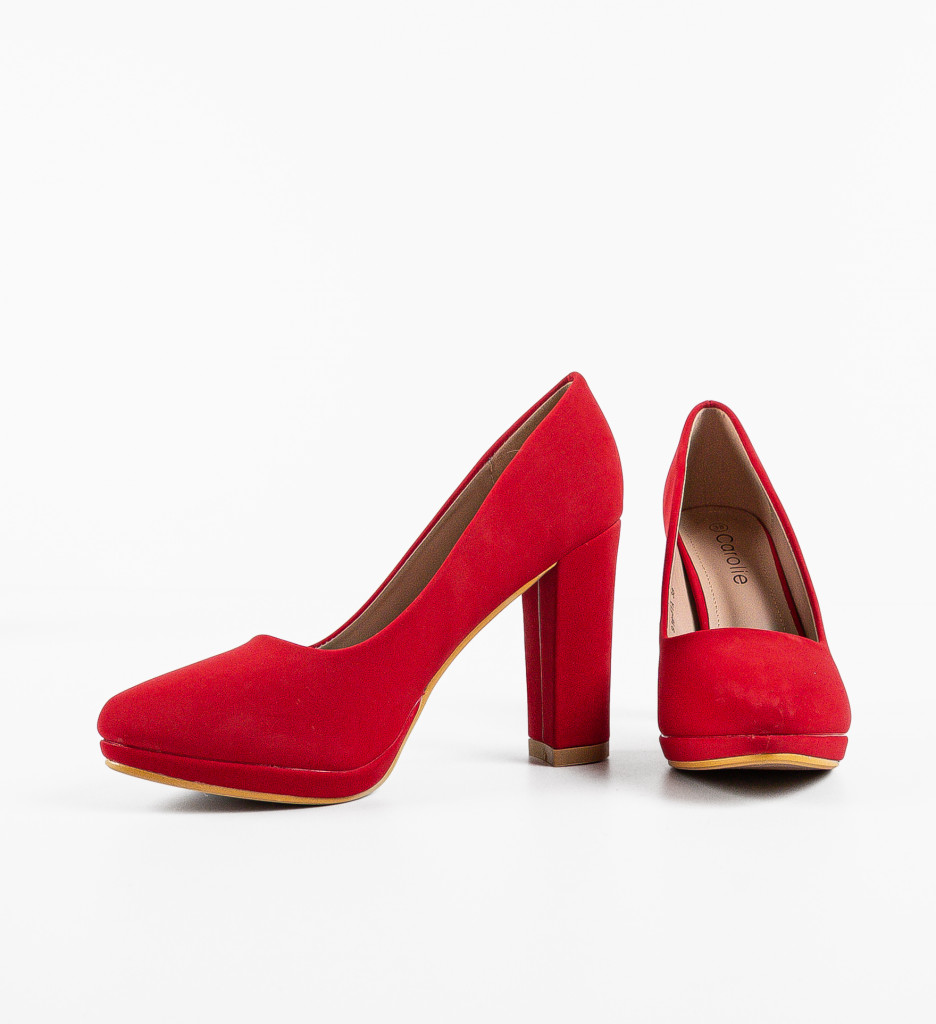 Pantofi Rosii cu Toc Eleganți Alia - imagine 6