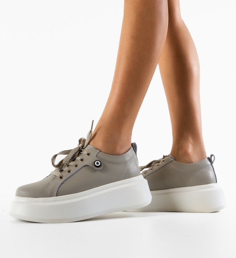 Pantofi Casual Nuandre Gri Confort Stil - imagine 3