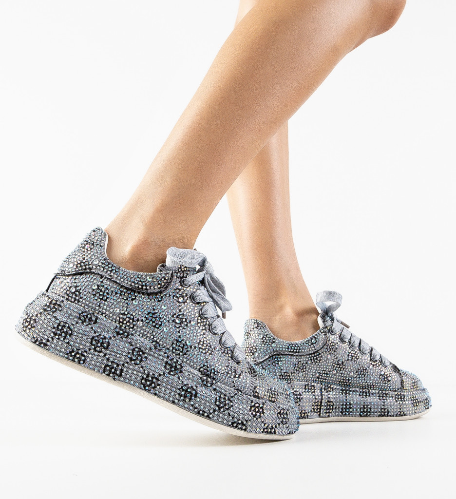 Pantofi Casual Dama Gri Confort - imagine 2