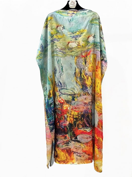 Rochie plaja Shopika poncho matase pictura