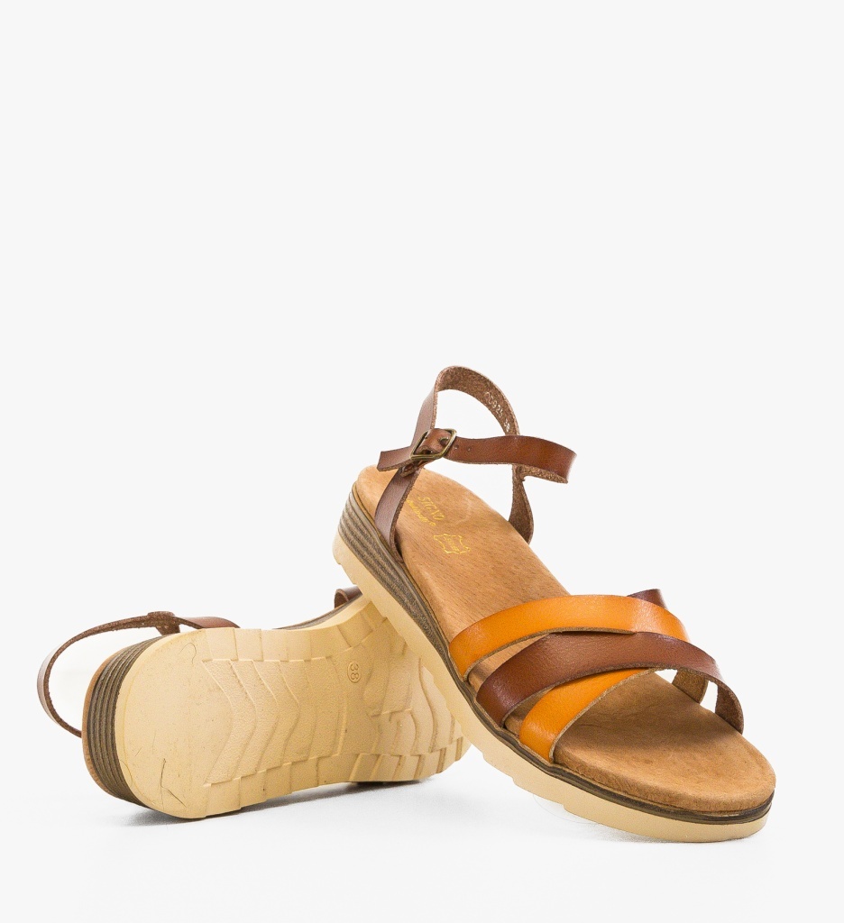 Sandale Dama Habry Camel Elegante - imagine 4