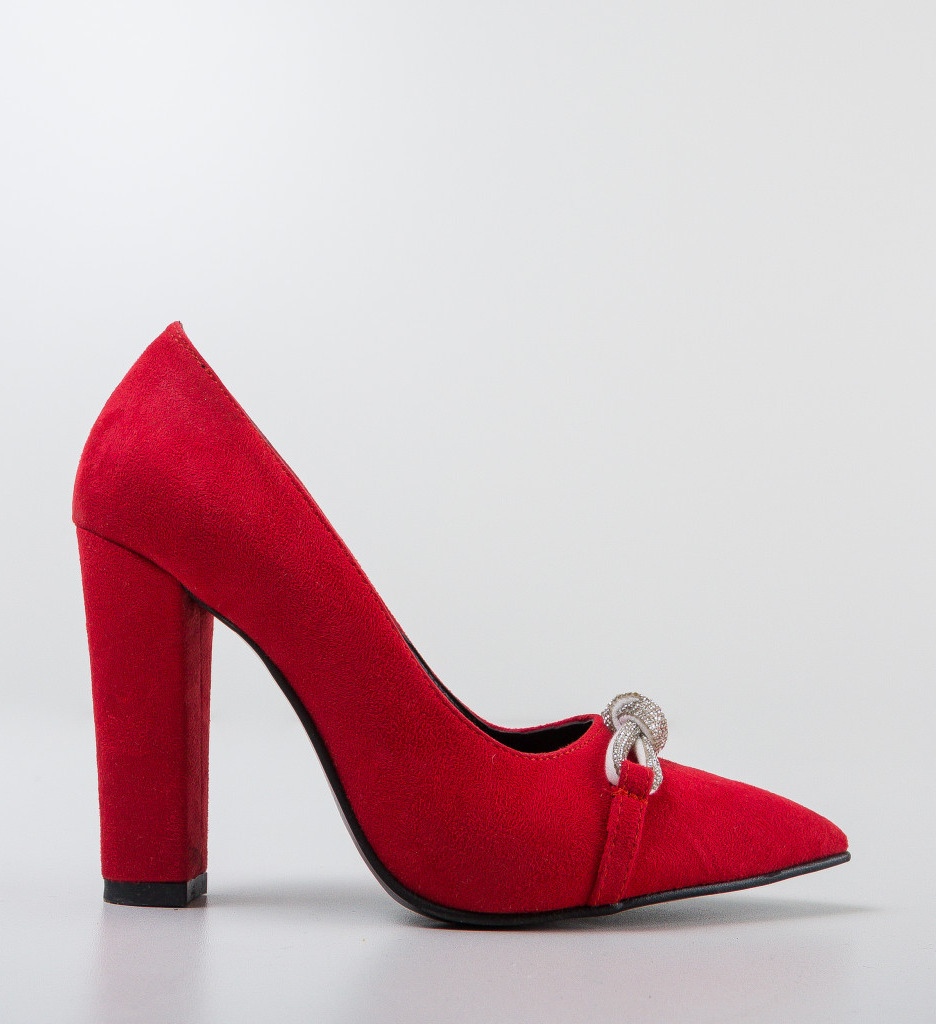 Pantofi Otbal Rosii Eleganți - Stil Feminin - imagine 5