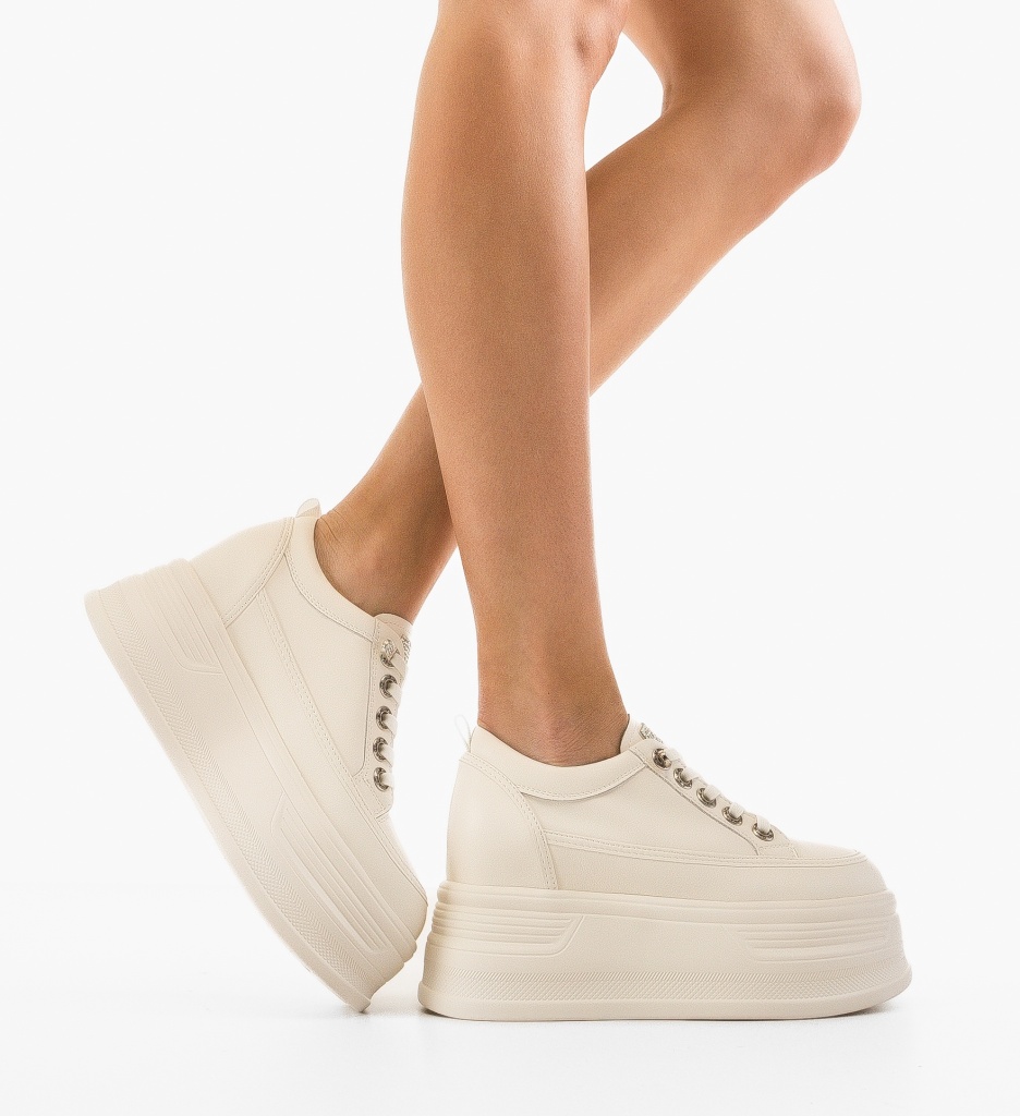 Sneakers Dama Verra Albi - Confort și Stil Urban - imagine 2