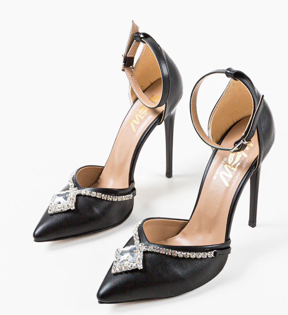 Pantofi Dama Dalvanyos Negri cu Toc Eleganți - imagine 6