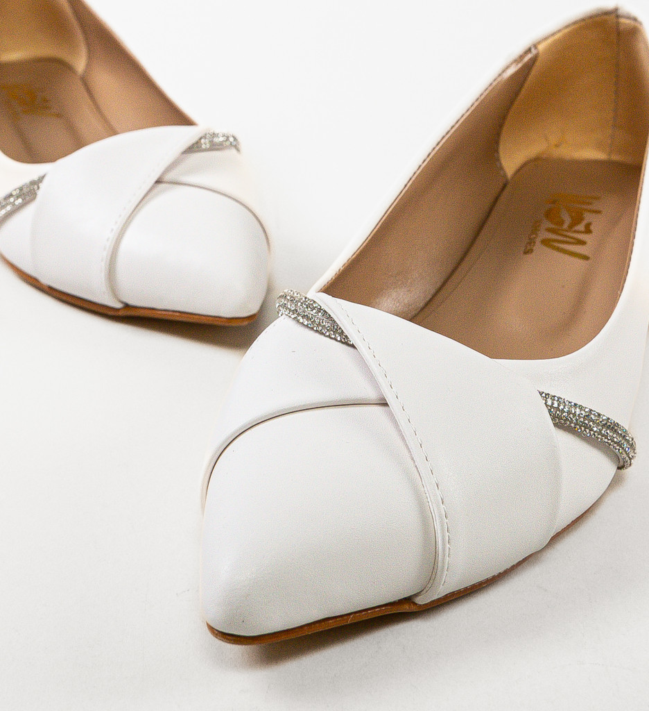 Pantofi Barysan Albi Eleganți - Stil Refined - imagine 13