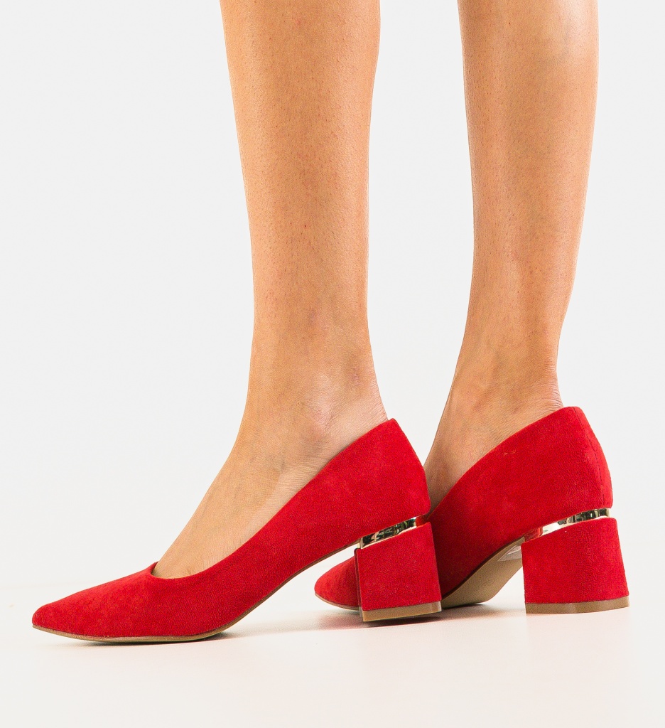 Pantofi Hazmelo Rosii cu Toc - Eleganță Asigurată - imagine 3