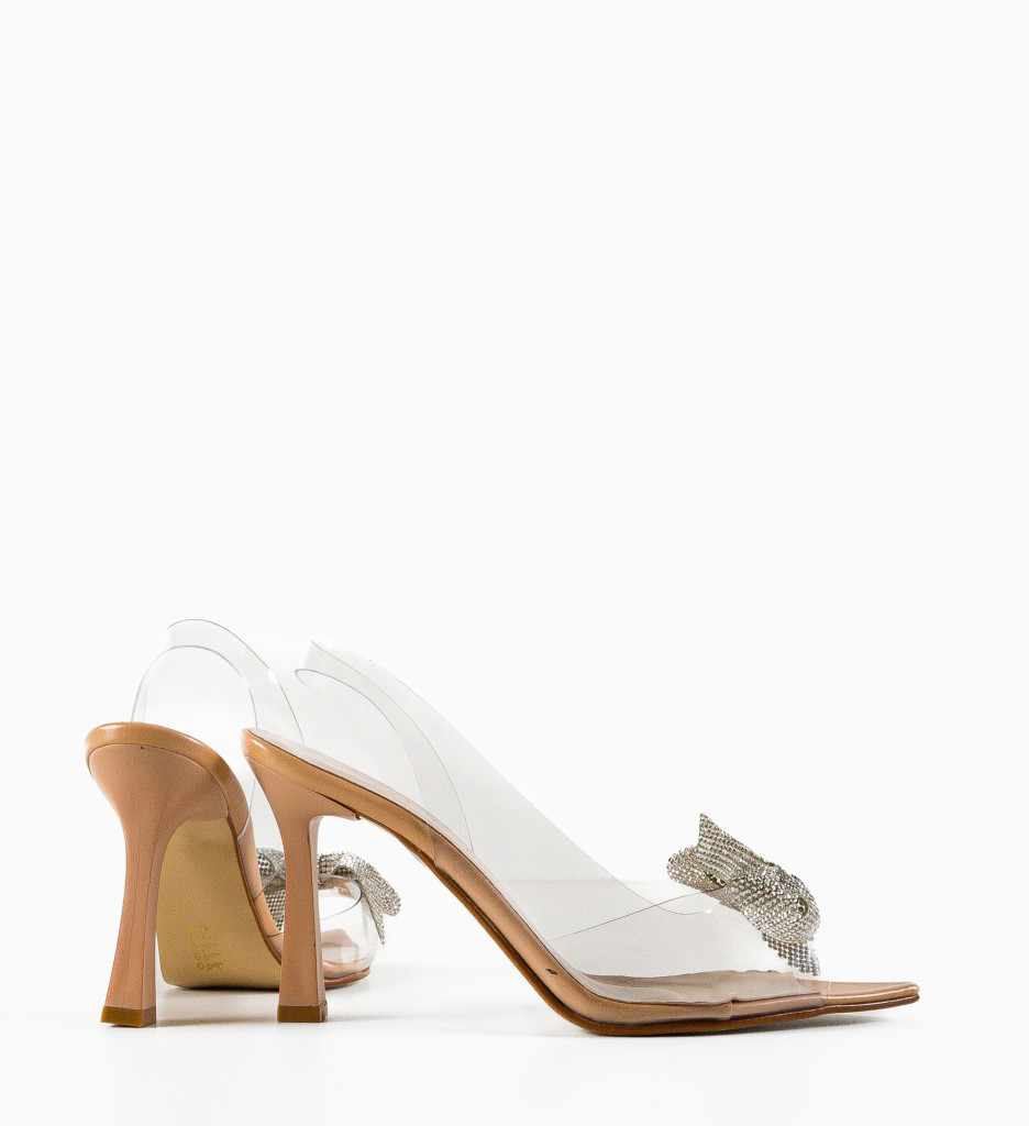 Sandale Janle Bej cu toc elegant - imagine 6