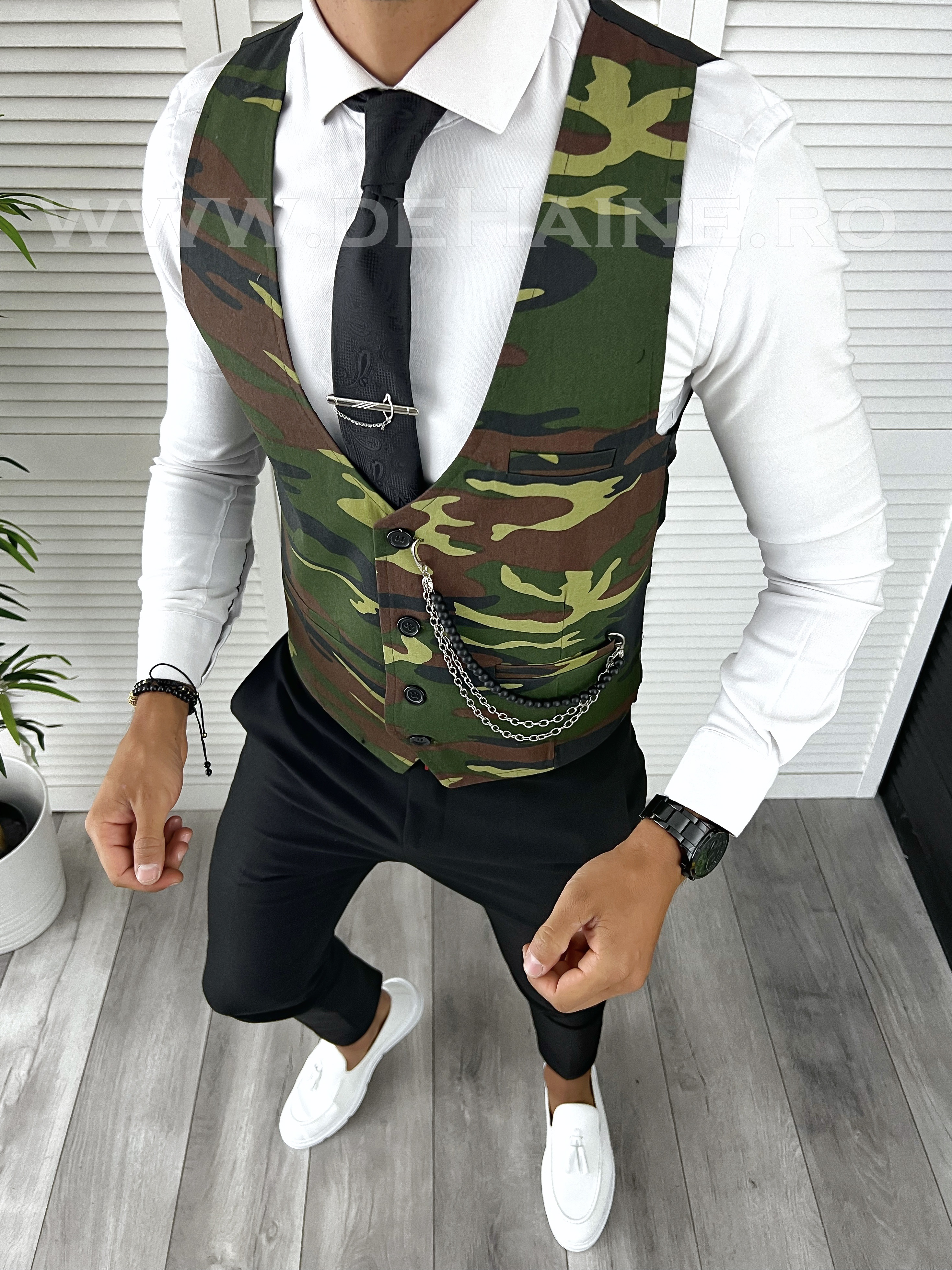 Vesta Camuflaj Slim Fit Bărbați | Design Elegant