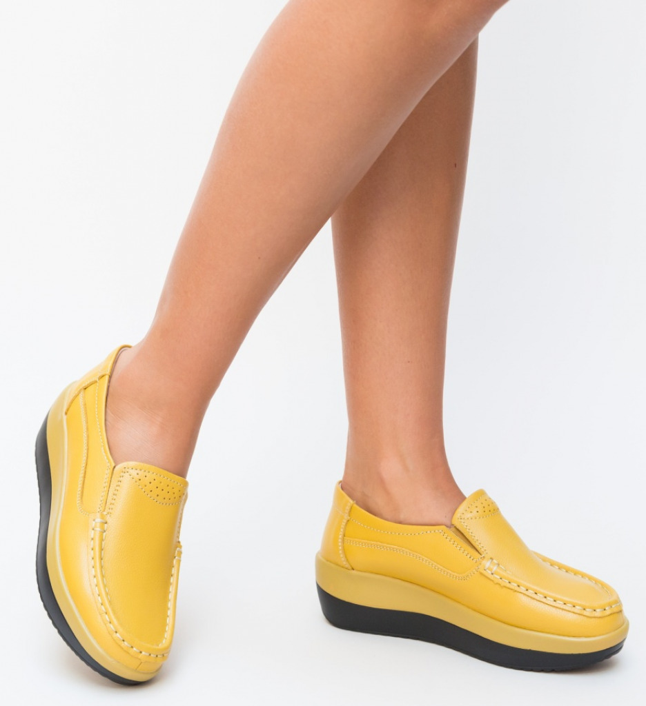 Pantofi Casual Ember Galbeni - Stil Vibrant - imagine 3