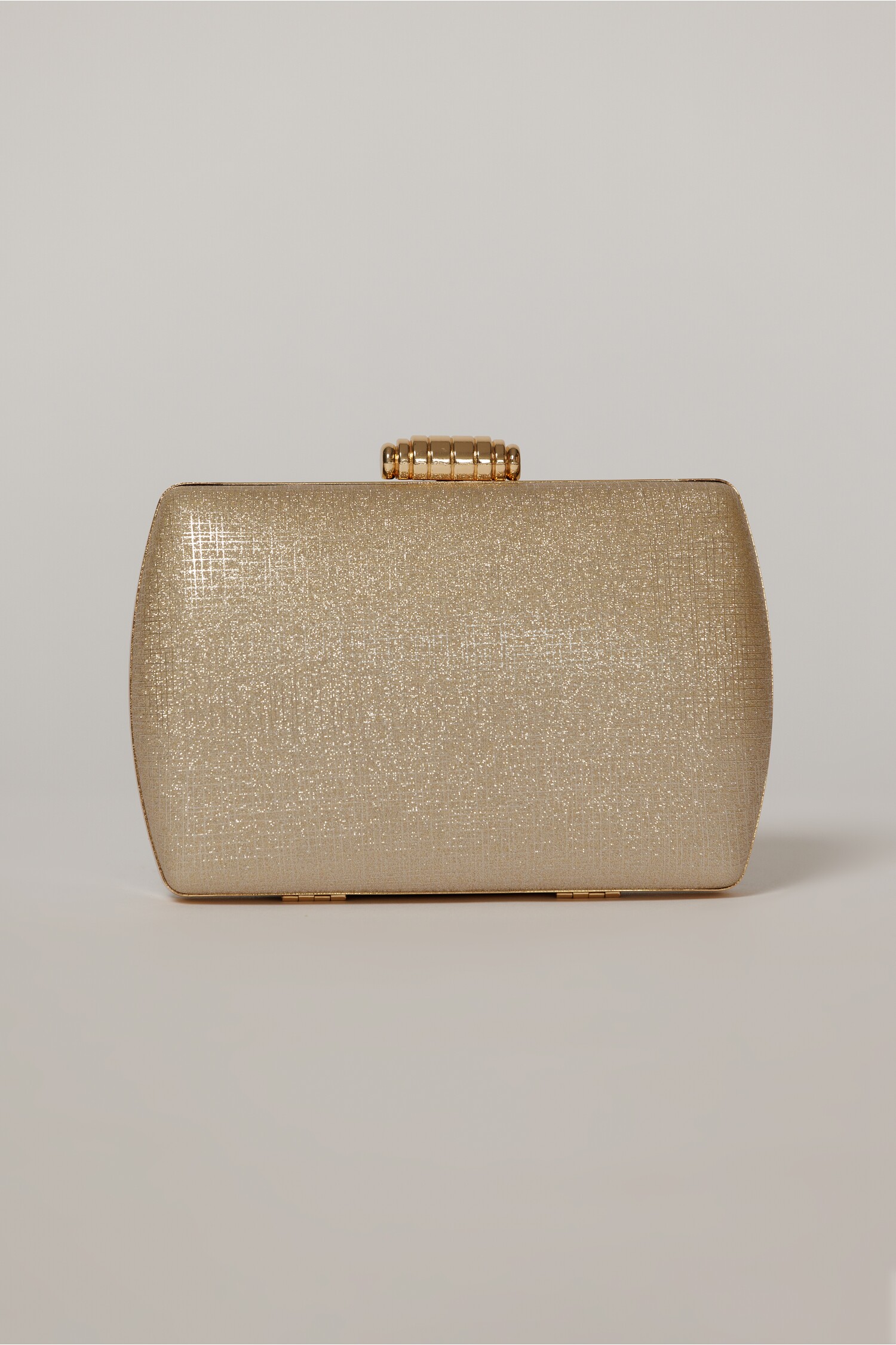Clutch Auriu Textil cu Lanț Detasabil