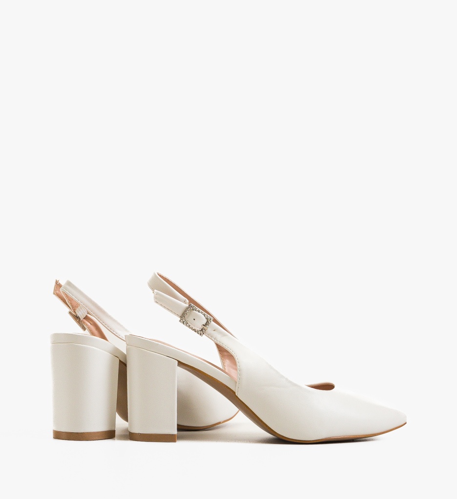 Pantofi Dama Leona Albi | Eleganță și Rafinament - imagine 5