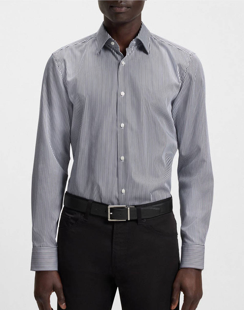 Cămăși Boss Bărbați Slim Fit cu Dungi Elegante - imagine 1