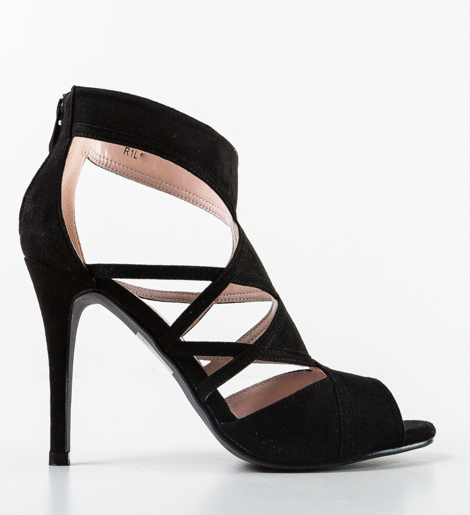 Sandale cu toc Izor Negre - Eleganță și Stil - imagine 5