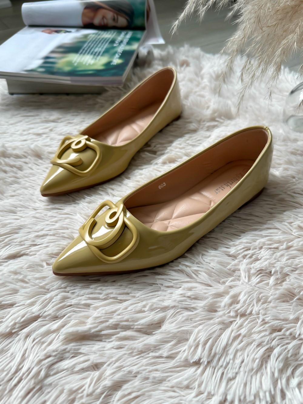 Pantofi Dama Galbeni Confort, Model 603 N7-3