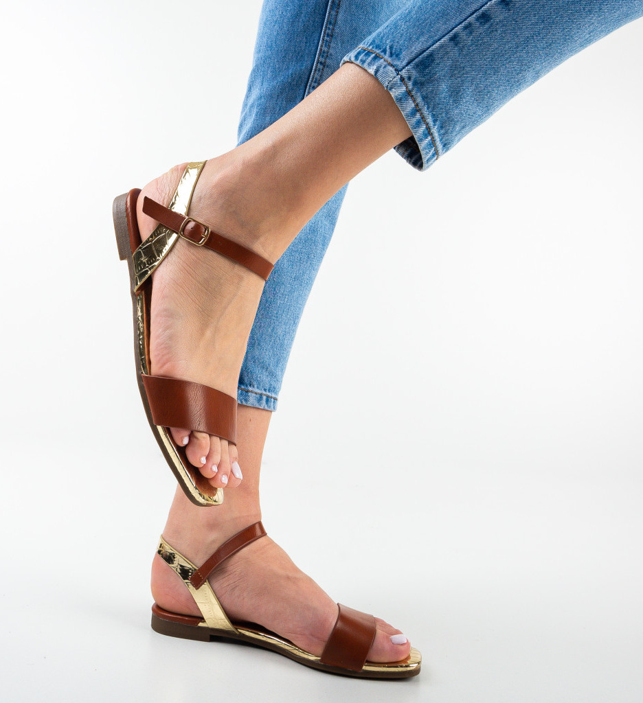 Sandale Donald Camel - Confortabile la 69.9 RON - imagine 4